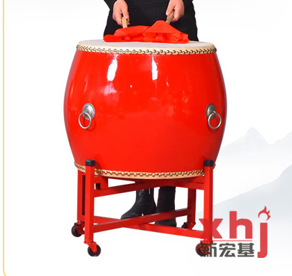 大鼓牛皮鼓战鼓锣鼓乐器中国红鼓