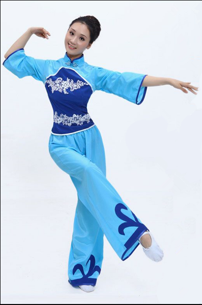 新款映山红秧歌服舞蹈演出服装民族舞扇子舞广场舞女成人表演汉服