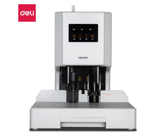 得力 14608  装订机  自动财务装订机(白)单台装35mm装订厚度