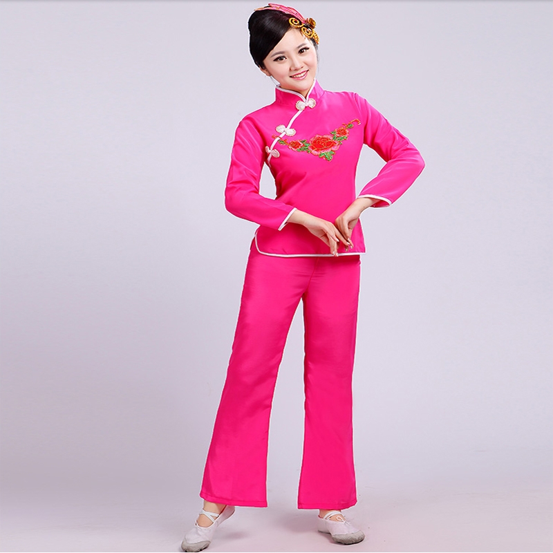 清水丽香 1815 其它体育辅助用品  秧歌服 新款套装女中老年扇子舞广场舞腰鼓服装民族舞蹈演出服