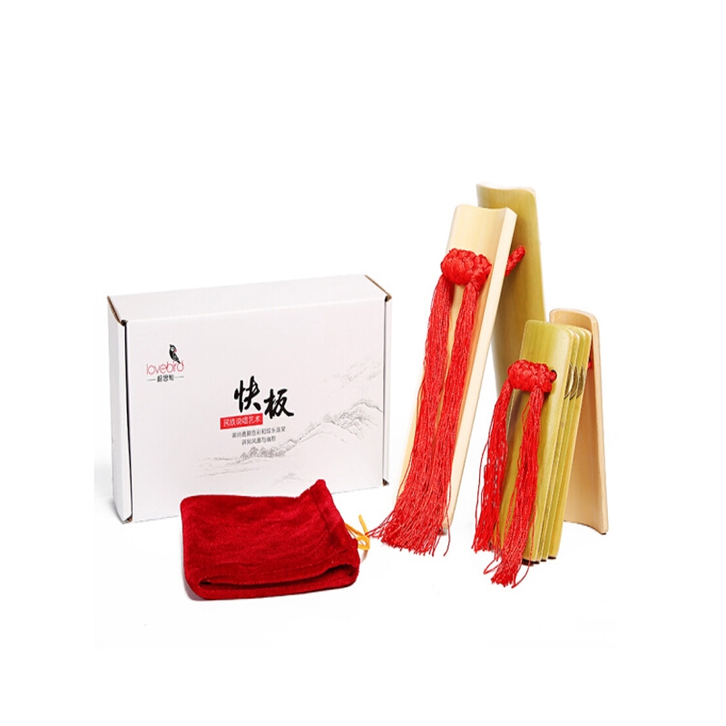 相思鸟 XS6001 打击乐器类 快板 竹板 成人儿童快板 5片竹子响板 大号成人原色