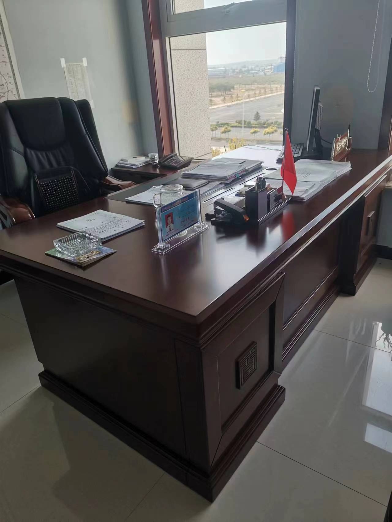 驰创/SINCHO zl1001 木制台、桌类    木制办公桌  带副台 带侧柜 2.2m*1m*0.75m